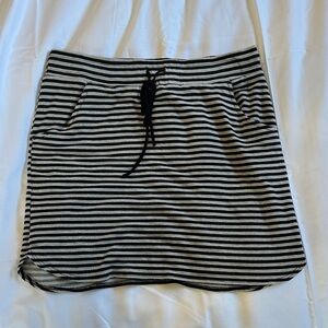 Renee C. Black and White Striped Mini Skirt